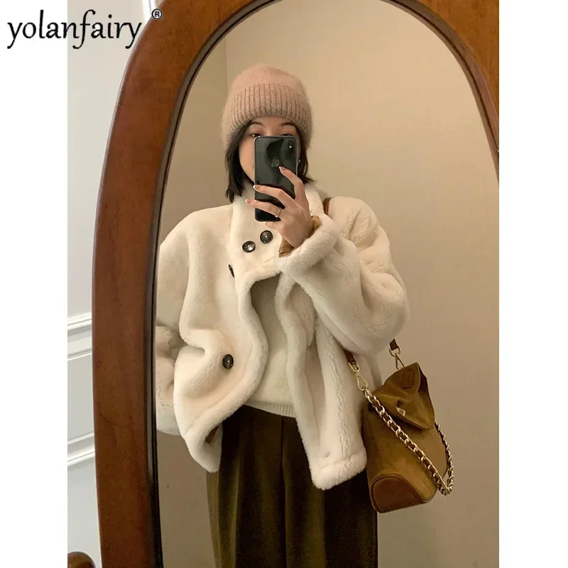 Женское шерстяное пальто женская короткая куртка из натурального меха новая