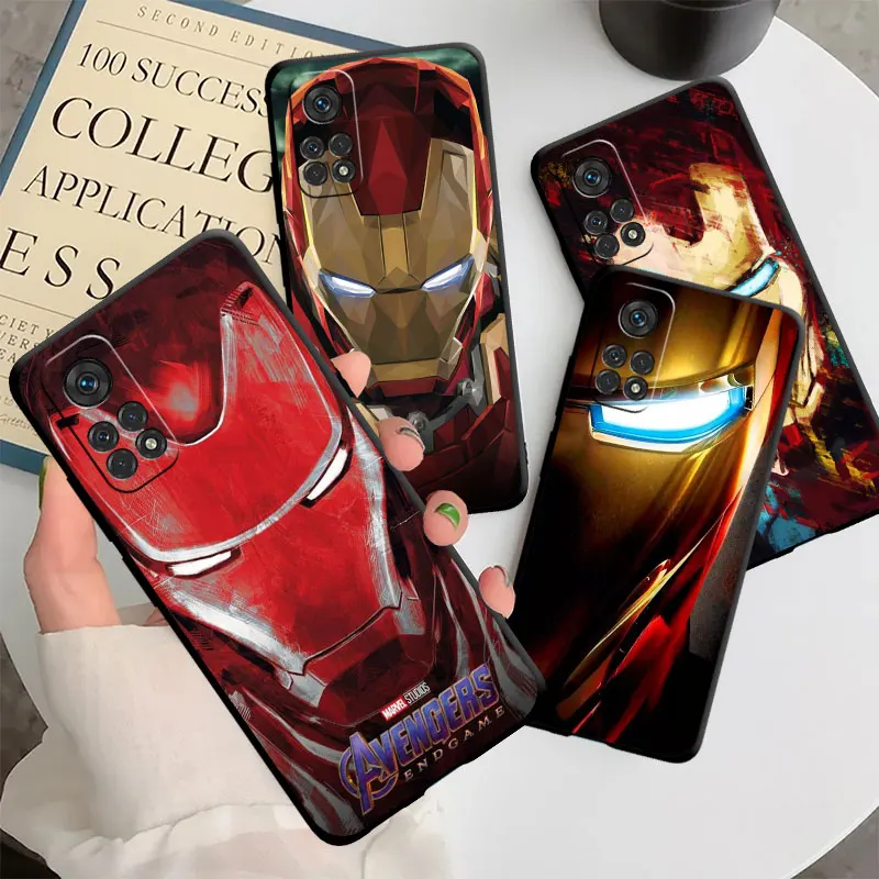 

Black Soft Case for Xiaomi Mi 11 Lite 5G 9T A2 Lite 9 SE CC9 Note 10 11T 12T Pro 10T 12 13 Capa Cover Marvel Iron Man Avengers