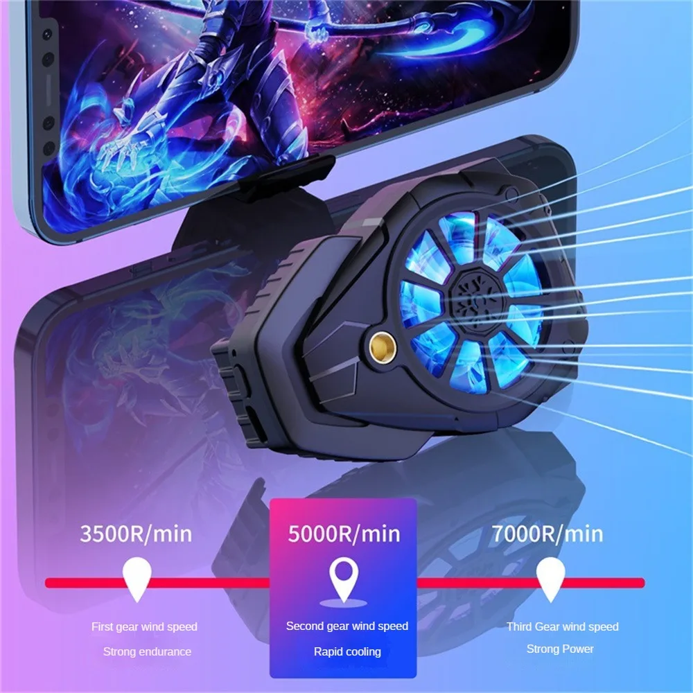 

High Speed Cooling Fan Radiator 9-page Fan Exhaust Play While Dissipating Heat Radiator Quickly Drain Phone Heat Turbo Mute