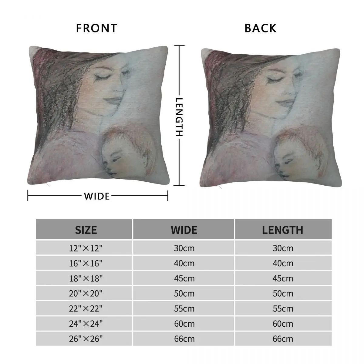 Маленькая мама с ее ребенком подушка чехол и телефон декоративный диван кровать