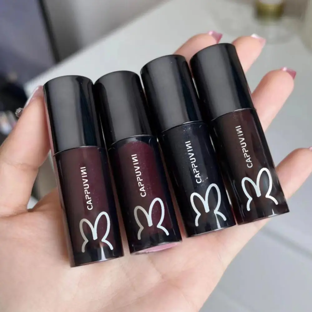 

CAPPUVINI Black Tube Lip Gloss Glossy Milk Tea Color Lip Gloss Fades Lip Lines Moisturizing Moisturizing Lip Oil Makeup