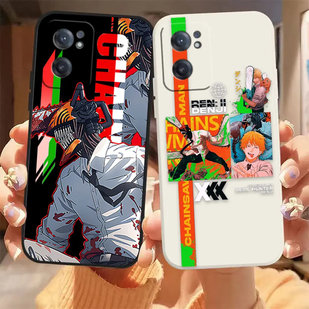 

Denji Chainsaw Man Phone Case For Oneplus 11 10 9 9R 9RT 8 8T 7 7T ACE 2 2V NORD CE Lite Pro Colour Liquid Case Funda Shell Capa