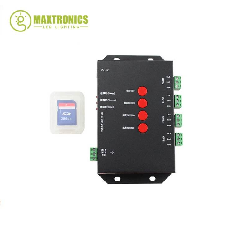 

Светодиодный пиксель для управления SD-картой, 5 в постоянного тока, T4000S, RGB, 4096 пикселей, для WS2811, WS2801, WS2803, LP6803