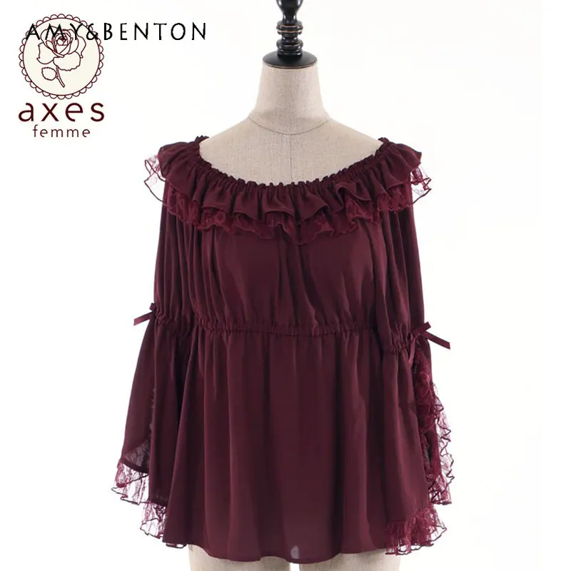 

Женская шифоновая блузка с открытыми плечами и кружевом