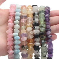 natural stone turquoise rose quartz crystal tiger eye apatite aquamarine faceted loose beads for jewelry making diy bracelets