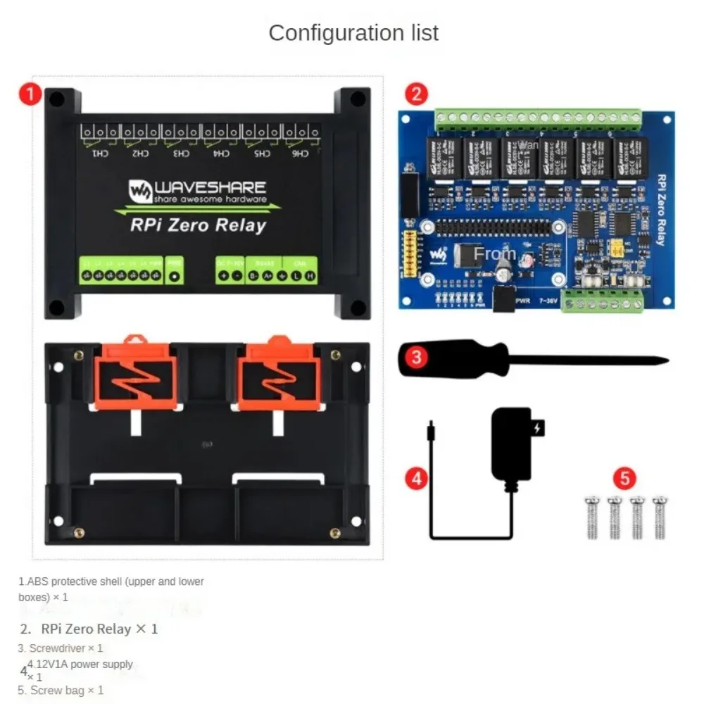 Промышленная Плата расширения RS485/CAN 6-канальное реле на основе Raspberry Pi Zero WH