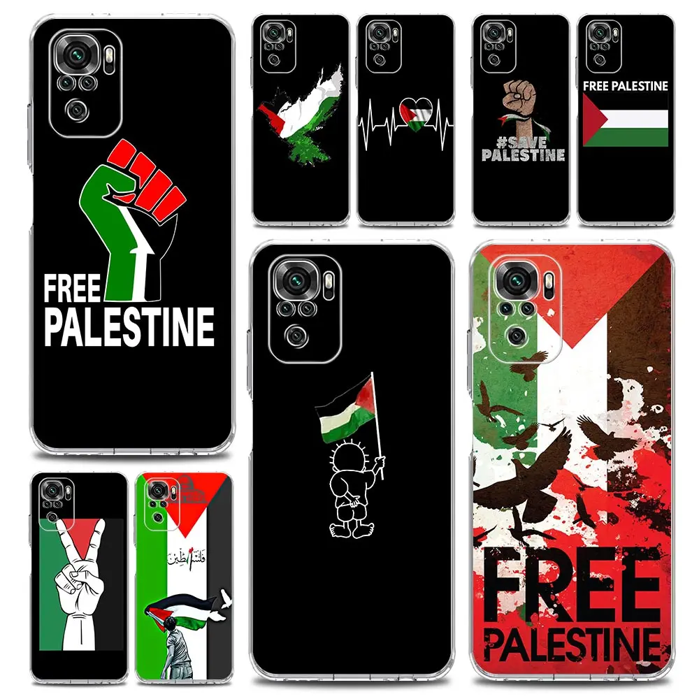 

Freedom Palestine Flag Phone Case For Xiaomi Redmi Note 12 11 9S 9 8 10 Pro Plus 7 8T 9C 9A 8A K40 Gaming Soft Clear Cover Coque