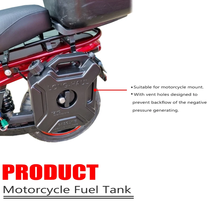 Motorcycle Black Portable Jerry Can Gas Fuel Tank Plastic Petrol Car Gokart Spare Container Gasoline Petrol Tanks Canister ATV images - 6