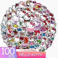1050100pcs cartoon anime hello kitty cute decor stickers motorcycle helmet skateboard laptop toy graffiti diy sticker kid gift