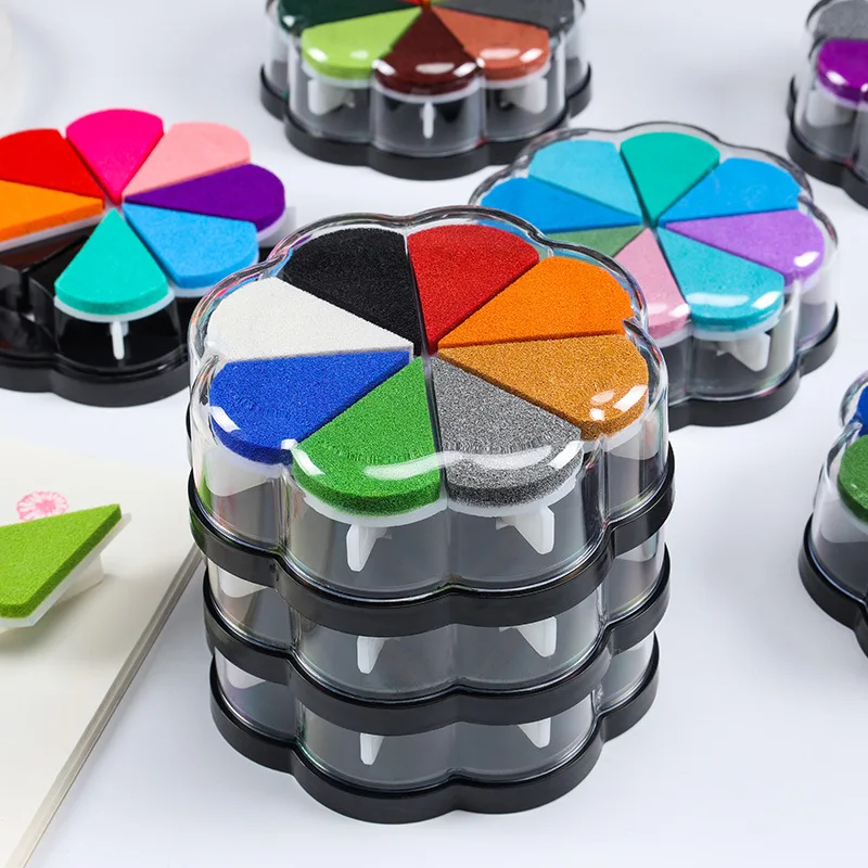 8 цветов крафтовые чернильные прокладки лепестковая печать предметы для