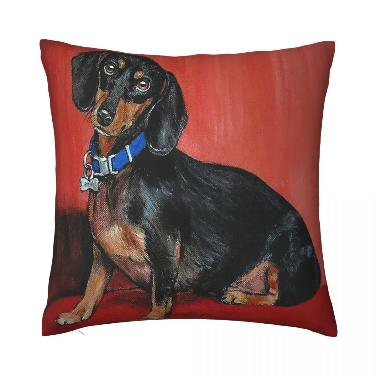 

Dachshund Dog Pillowcase Printing Fabric Cushion Cover Decor Animal Pillow Case Cover Home Zippered 40*40cm
