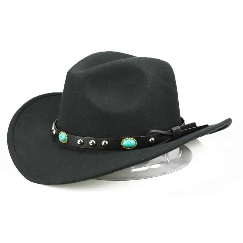 

Женская/мужская Ковбойская шляпа в западном стиле, унисекс, кепка для джентльменов, леди, джаз, Cowgirl с колоколом, церковная искусственная шляпа, четыре сезона