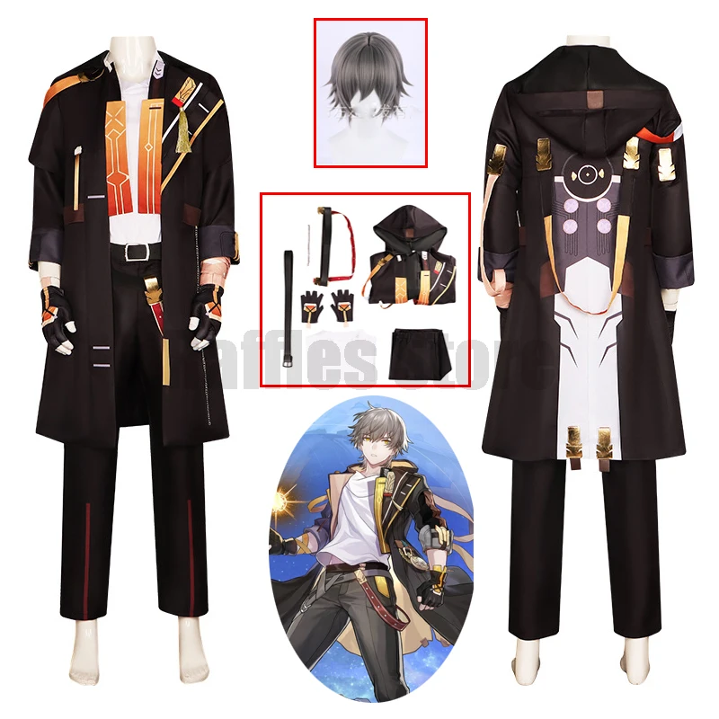 

Male Trailblazer Cosplay Game Honkai Star Rail Costume Wig Anime Men Uniform Suit Halloween Party Costume Set 2023 New.