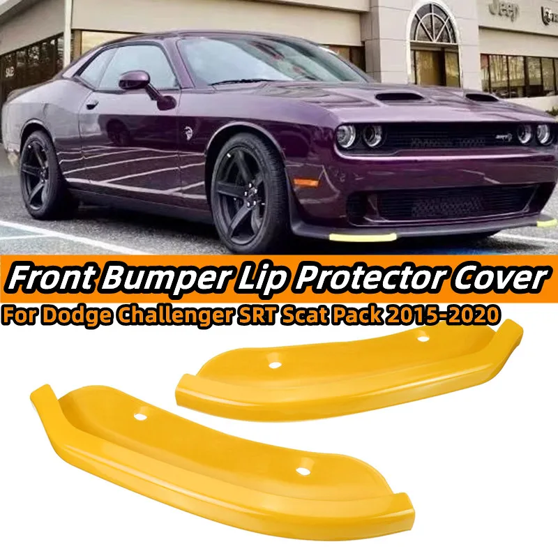 Front Bumper Splitter Protector Lip Spoiler for Dodge Challenger SRT Scat Pack Hellcat 2015-2020 Diffuser Guard Cover Yellow