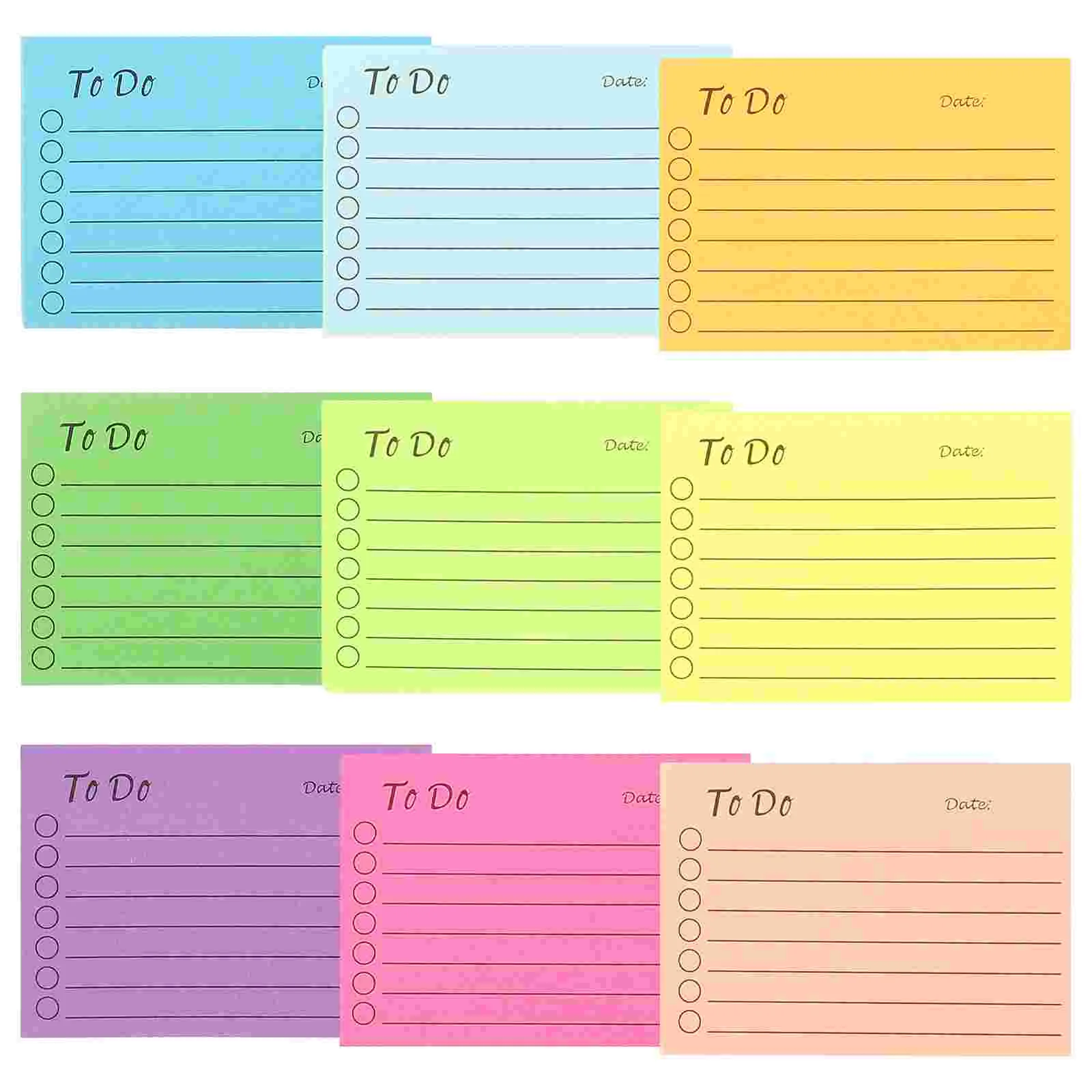 

9Pcs Student Memo Pad Adhesive Notepads Note Taking Notepads Fluorescent Memo Notepads