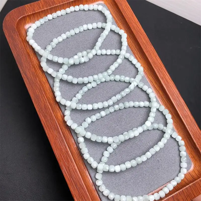 Натуральный зеленый Ларимар кубический браслет ручной работы энергия удачи