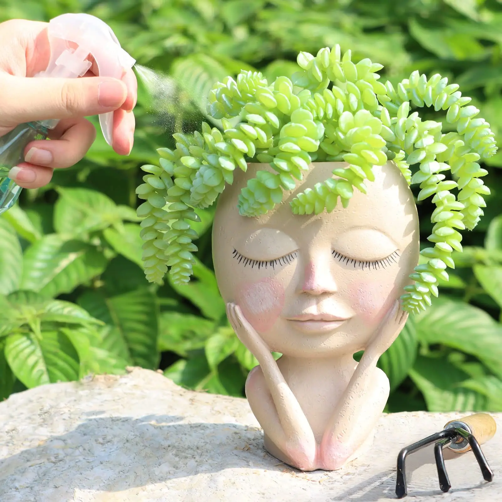 Цветочный горшок для лица цветочный головы фотографический с отверстием слива