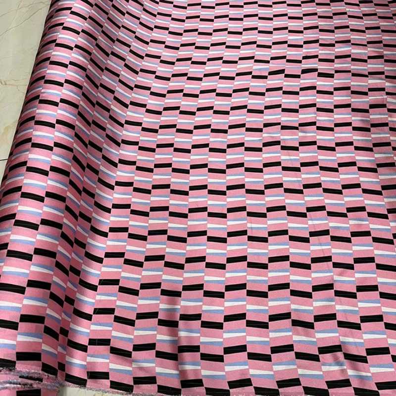 

Silk Satin Fabric Spring Summer Digital Print Stretch Satins Cheongsam Shirt Wide Fabrics Brand Diy Sew Tulle Wholesale Cloth