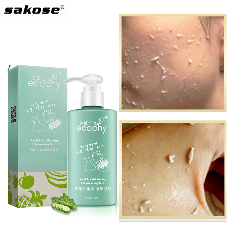 

Fruit Acid Peeling Gel 120ml Facial Cleansing Exfoliating Peeling Scrub Deep Clean Acne Blackhead Remove Face Cleanser