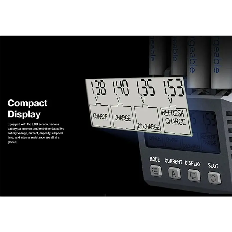 Фото 4X SKYRC NC1600 Аккумуляторы AA/AAA NiMH/NiCR с анализатором, портативное устройство №4