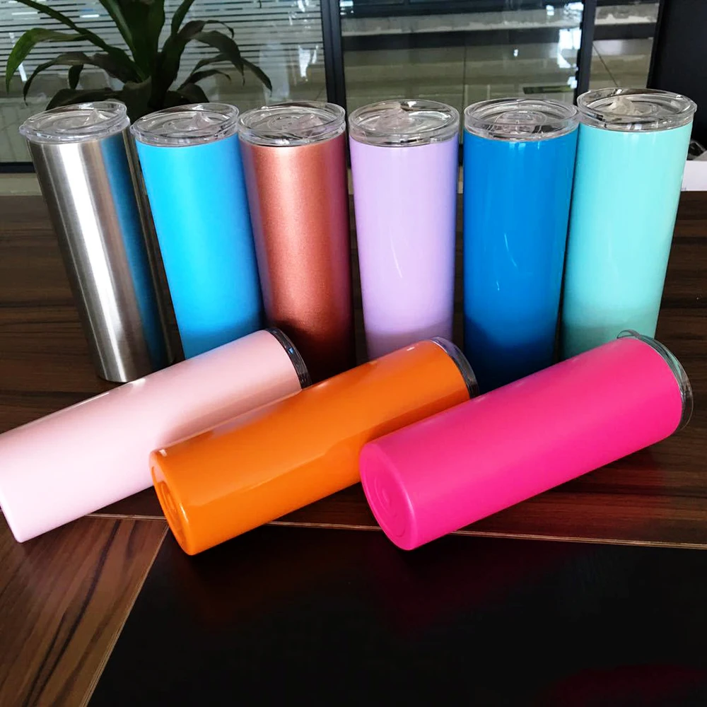 

600ml Stainless Steel Vacuum Straw Cup Slim Tumbler Sealed Lids Double Insulated Water Cup Thermos Bottle Multi-color Gift Cup