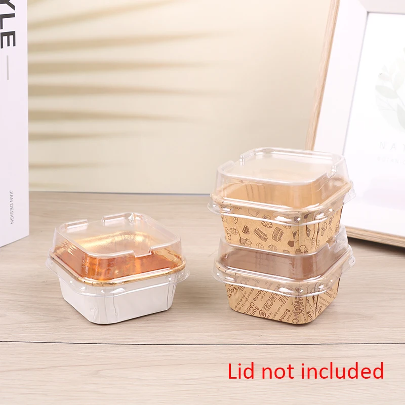 

50Pcs Square Cupcake Paper High Temperature Resistant Oil-proof Chiffon Roll Cake Cup Baking Muffin Case Mold Holder