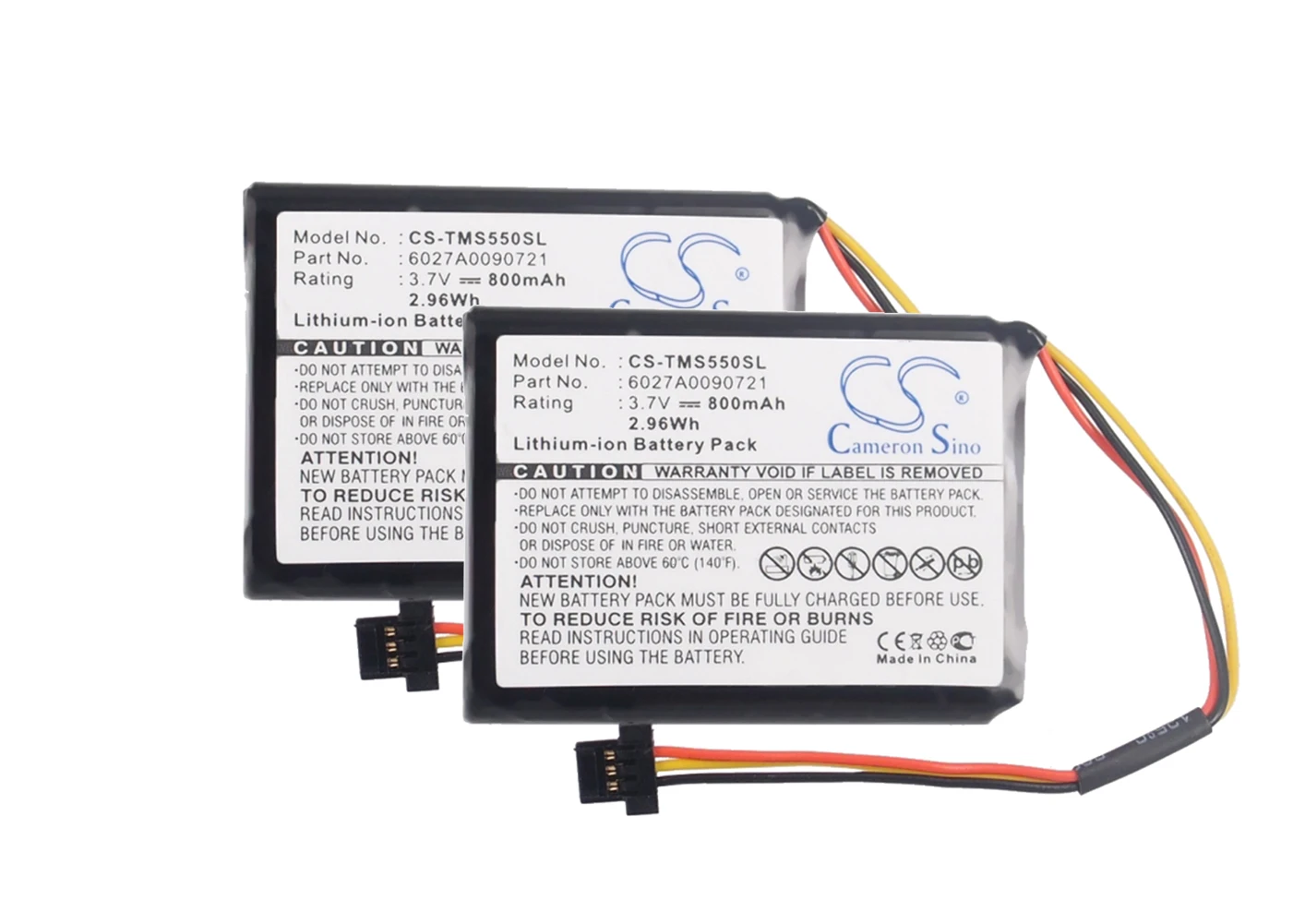 

2pack 800mA Battery for TomTom 1EF0.017.03, 1ET0.052.09, 4EF0.017.00, 4EF00, 4ET0.052.01, Start 45 6027A0090721