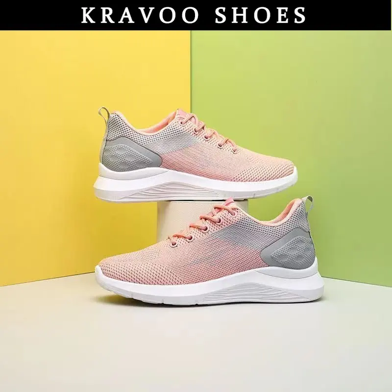 

KRAVOO Women Sport Sneaker Mesh Breathable Women's Running Shoes Comefortable Woman Sneakers Tennis Female Sports Casual Trends