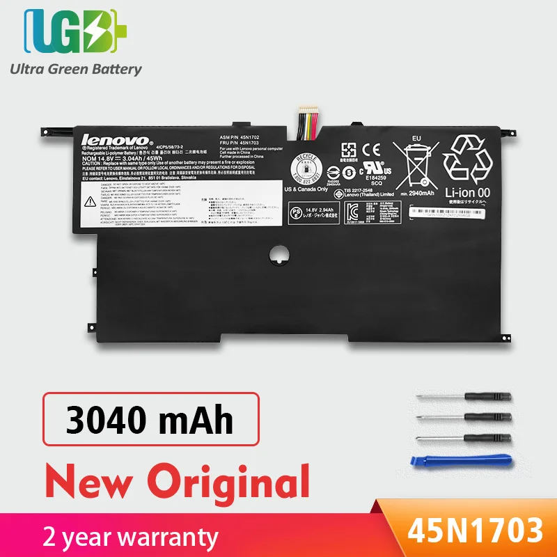 

UGB New Original 45N1703 45N1702 Battery For Lenovo ThinkPad X1 Carbon Gen3 20A7 20A8 4ICP5/58/73-2 45N1700 45N1701