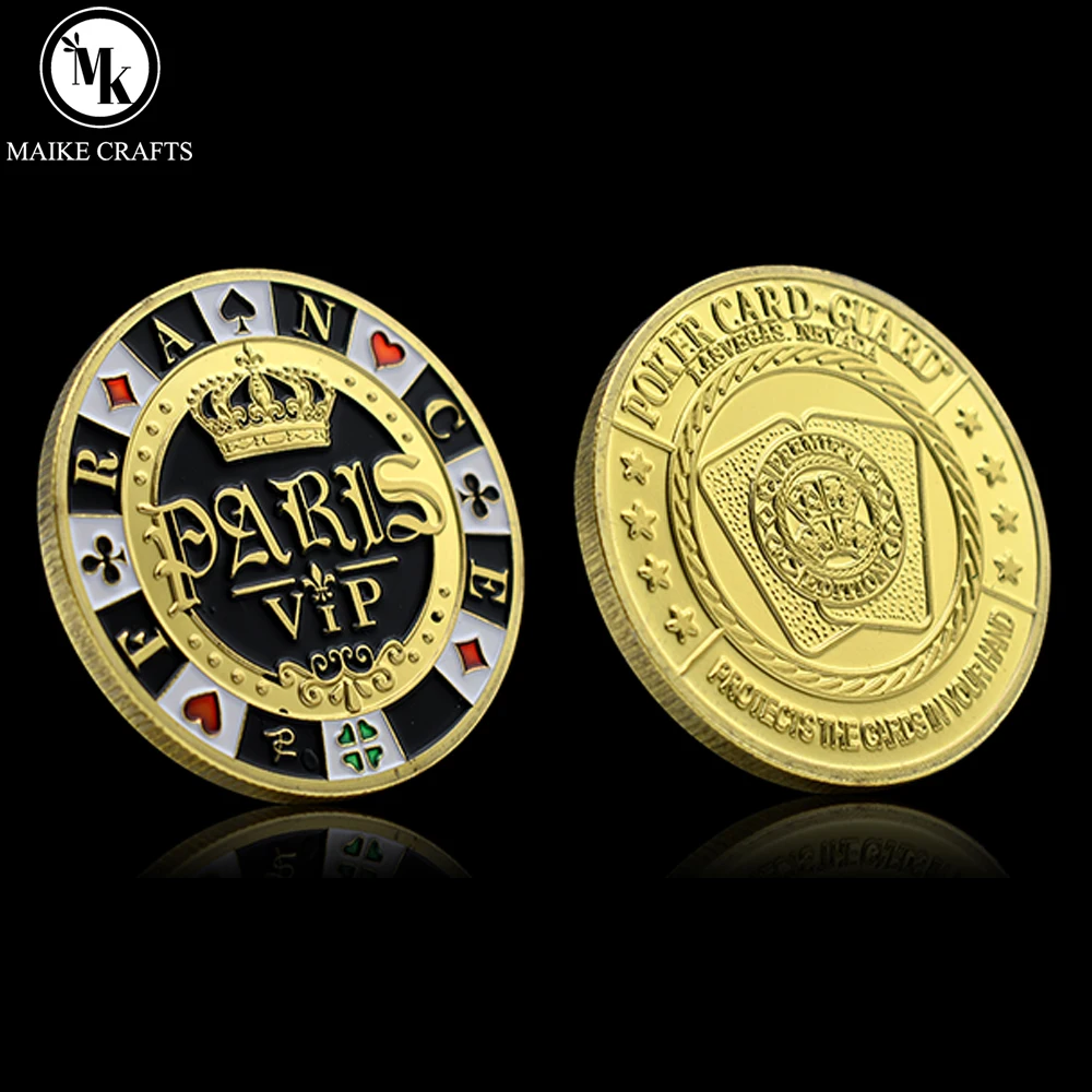 Памятная монета Paris VIP металлическая техасская карточка Holdɾm защитная Lucky Casino Chip