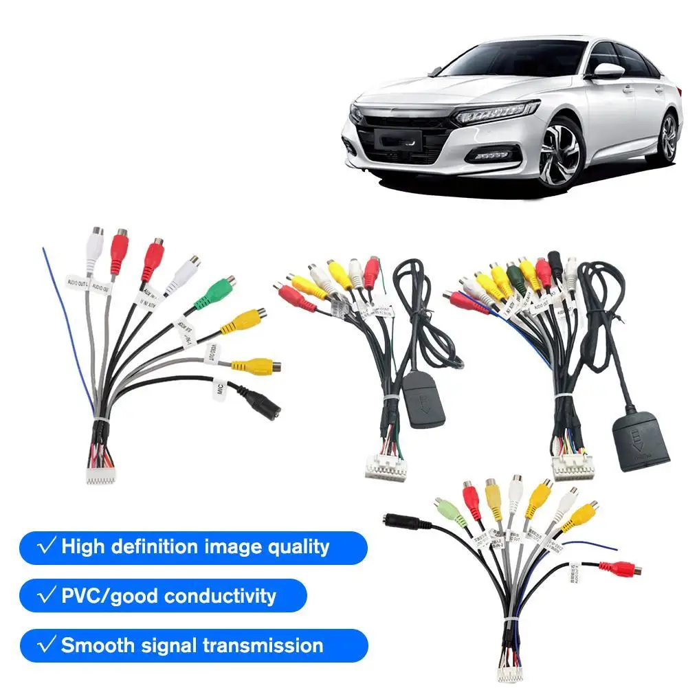 

Car Radio DVD Player Stereo RCA Output Cable Adapter Wire 4G SIM Slot Aux-in-out Subwoofer Microphone GPS Antenna 20 PIN