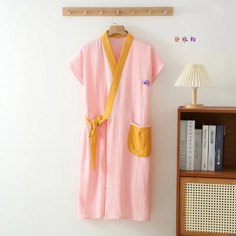 Халат большого размера из чистого хлопка для женщин новый весенне-летний халат
