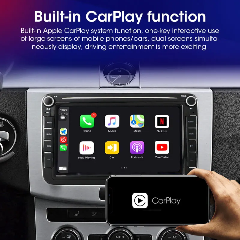 jmcq android 11 car stereo radio for volkswagen vw passat b6 b7 cc tiguan touran golf polo 2 din gps carplay auto head unit ips free global shipping