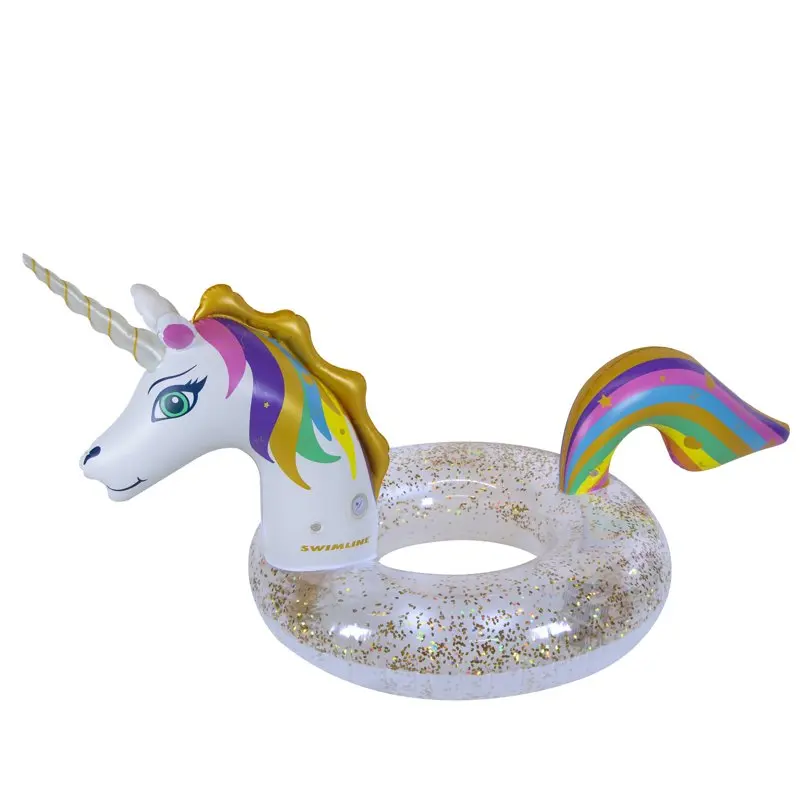 

68" LED Rainbow Glitter Swimming Pool Inner Tube Float