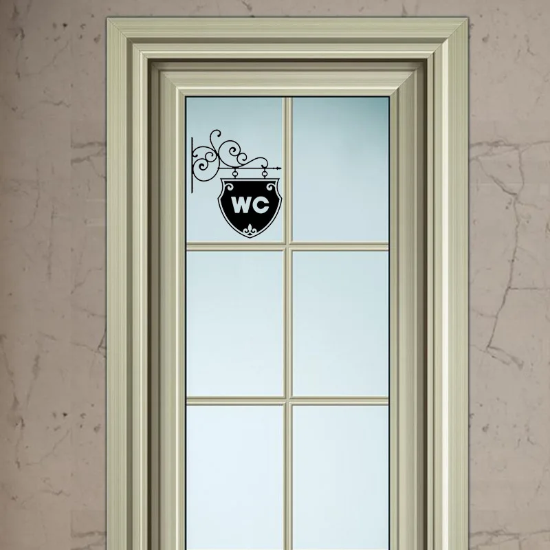 

Door Stickers WC Toilet Entrance Sign For Home Decoration Public Place Creative Pattern Vinyl Wall Decals Diy Funny Mural Art