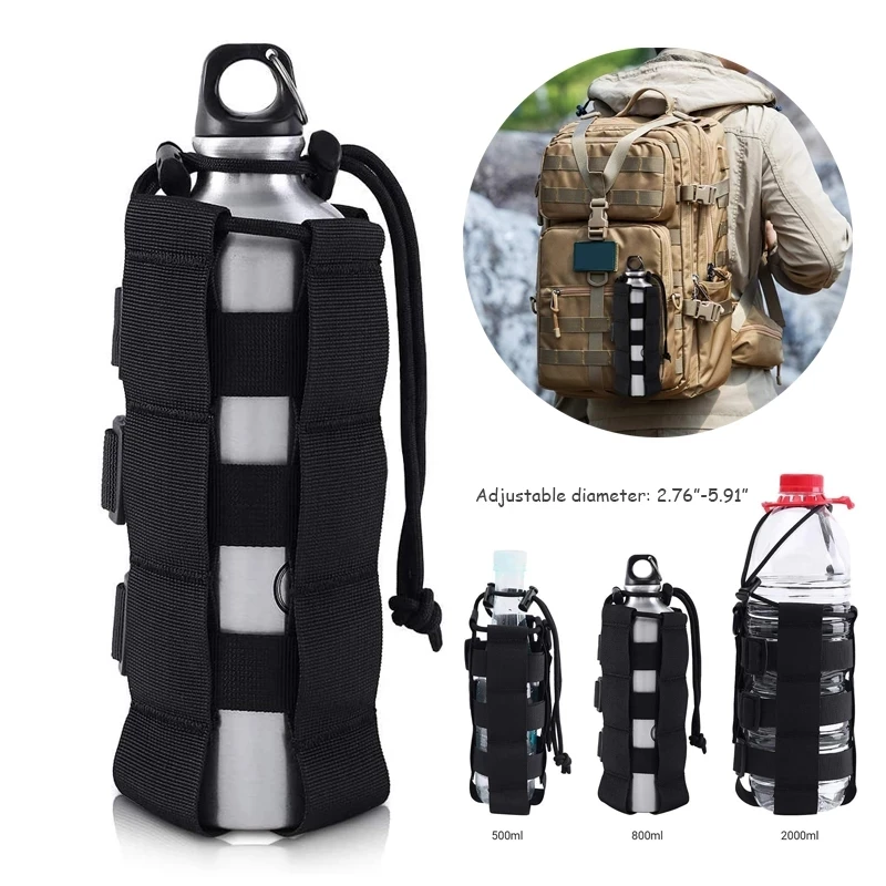 

2023 Adjustable Water Bottle Pouch Outdoor Sports Kettle Holder Water Canteen Carrier Bag for 17-42Oz Water Bottles