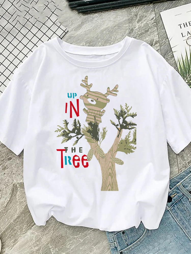 Футболка женская с принтом оленя милая одежда на лето |