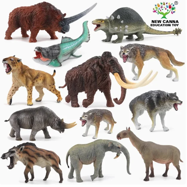 Фото В наличии новая образовательная игрушка Canma Mammoth Machairodus Deinotherium Paraceratherium Daeodon доисторическая модель животного игрушка №1