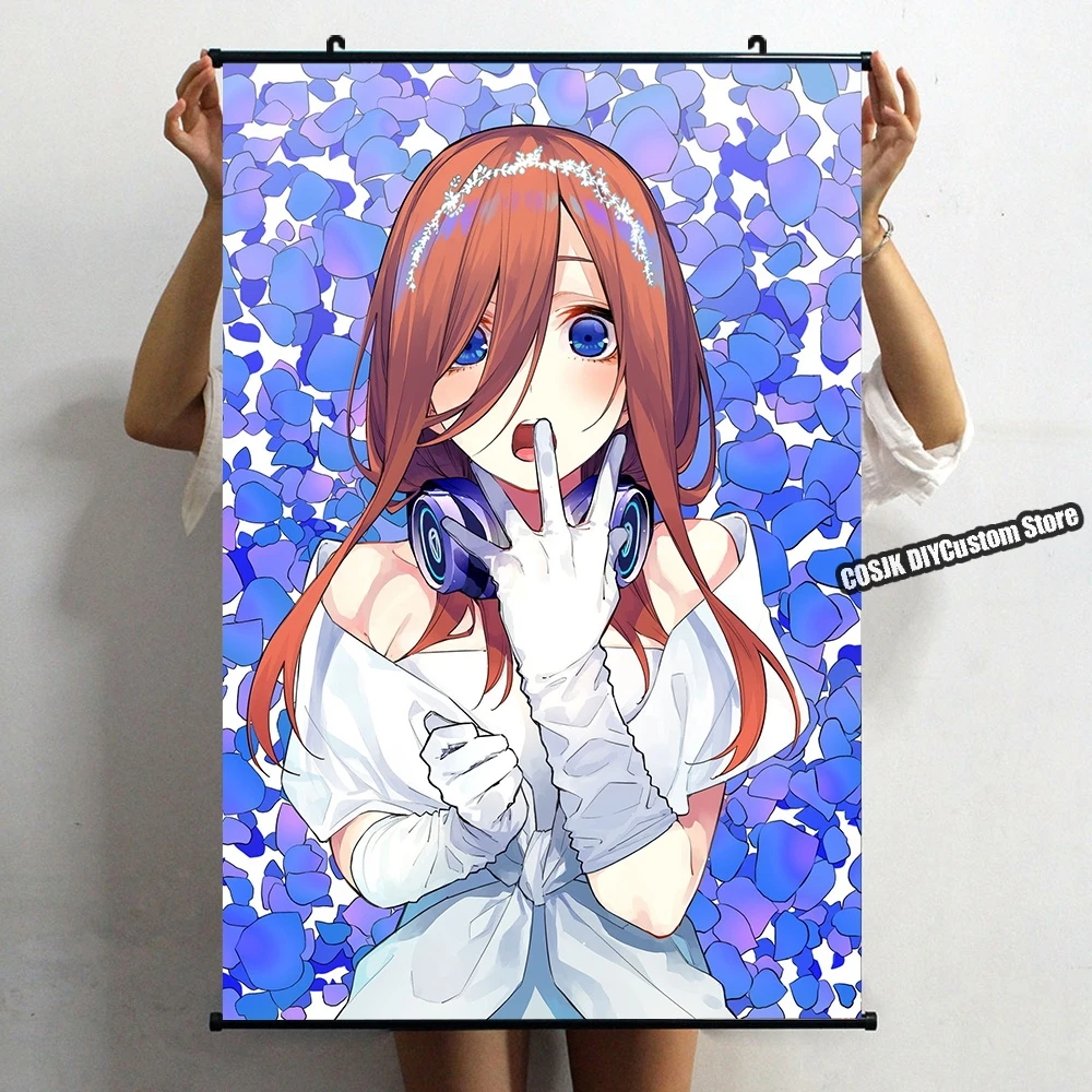 

Популярный постер аниме Go-toпучок no Hanayome Nakano Miku, настенный свиток, домашний декор, украшение для гостиной, коллекционные художественные пода...