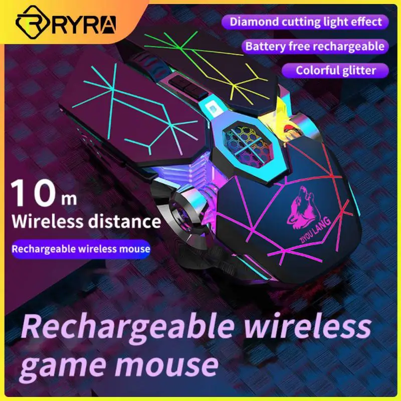 

RYRA Wired Gaming Mouse 2400 DPI Optical 6 Button USB Mouse With RGB BackLight Mute Mice For Desktop Laptop Computer Gamer Mouse