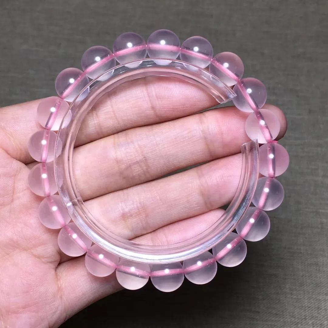 

Браслет из натурального розового кварца, 9 мм