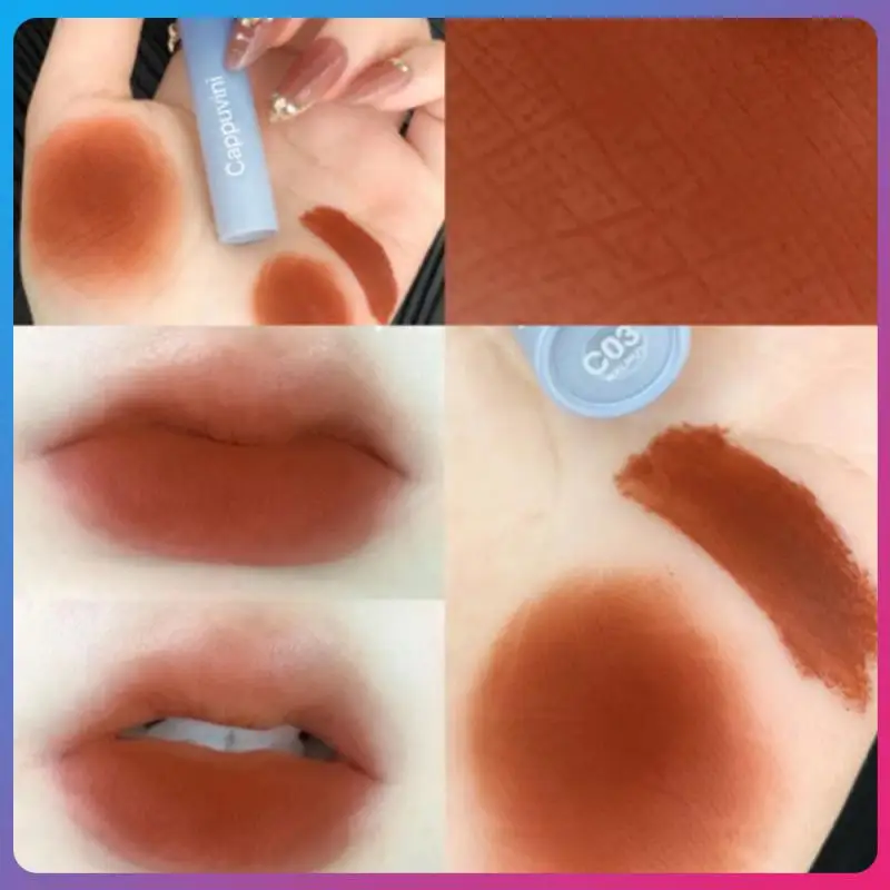 

Blue Lipstick Tube Chestnut Chocolate Lip Gloss Lip Glaze Moisturizing Lasting Colored 6 Colors Velvet Matte Lipstick