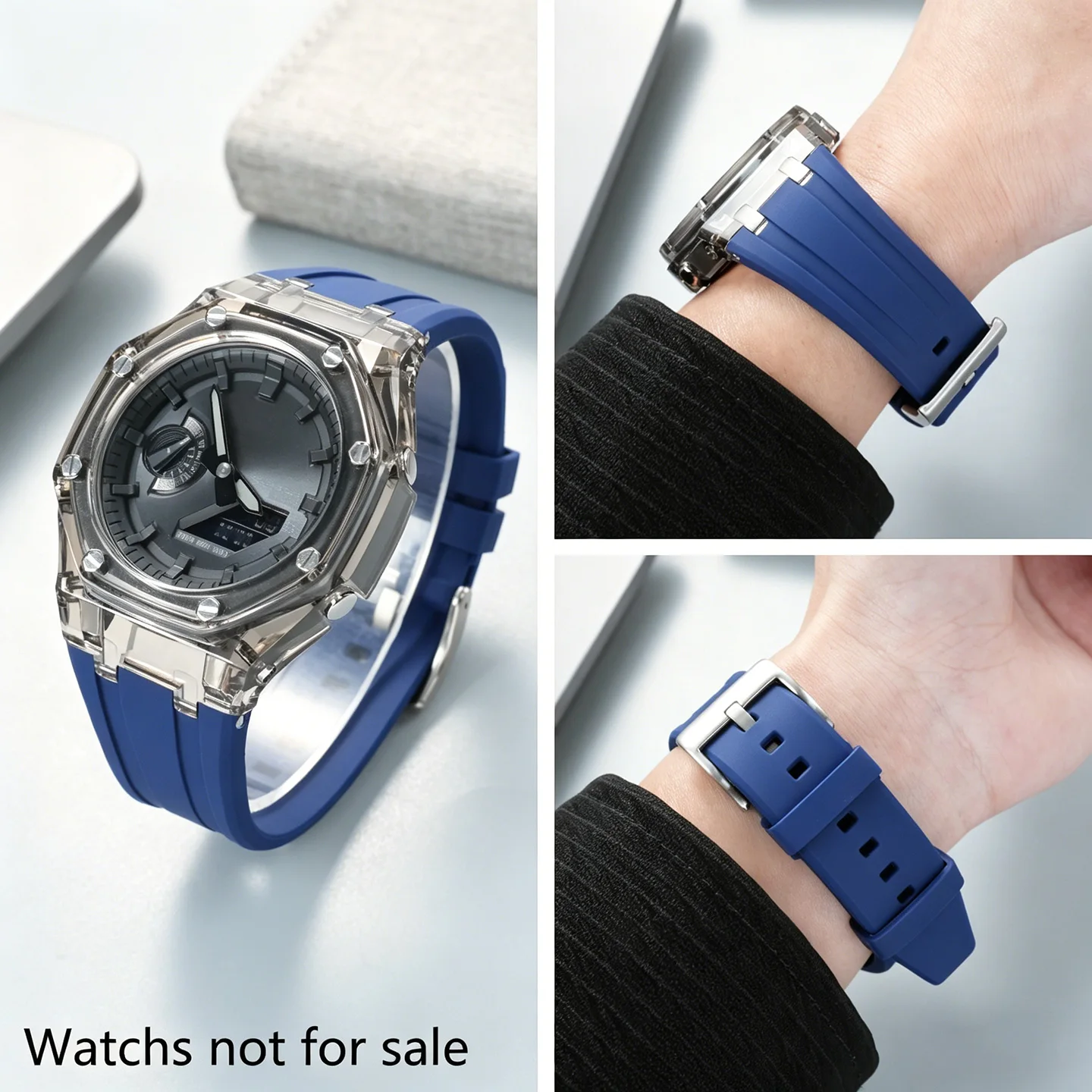 Фото Прозрачный мод-кит Glacier для Casio GA2100 GA2110 GA-B2100 CasiOak в стиле AP: корпус для часов, резиновый ремешок, аксессуар для замены для мужчин №2