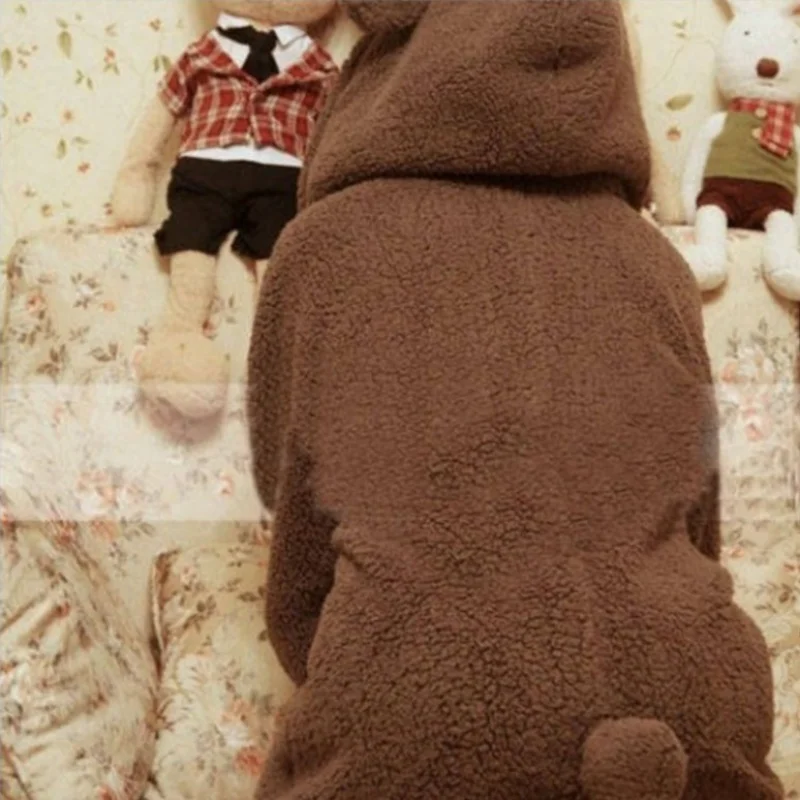 Oversized winter clothes female bear rabbit with ears and tail cartoon plush jacket hooded sweater women zipper hoodie kawaii