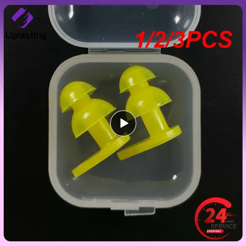 

1/2/3PCS Soft Anti-Noise Ear Plug Waterproof Swimming Silicone Swim Earplugs Noise Reduction Sleep Adult Children Swimmers