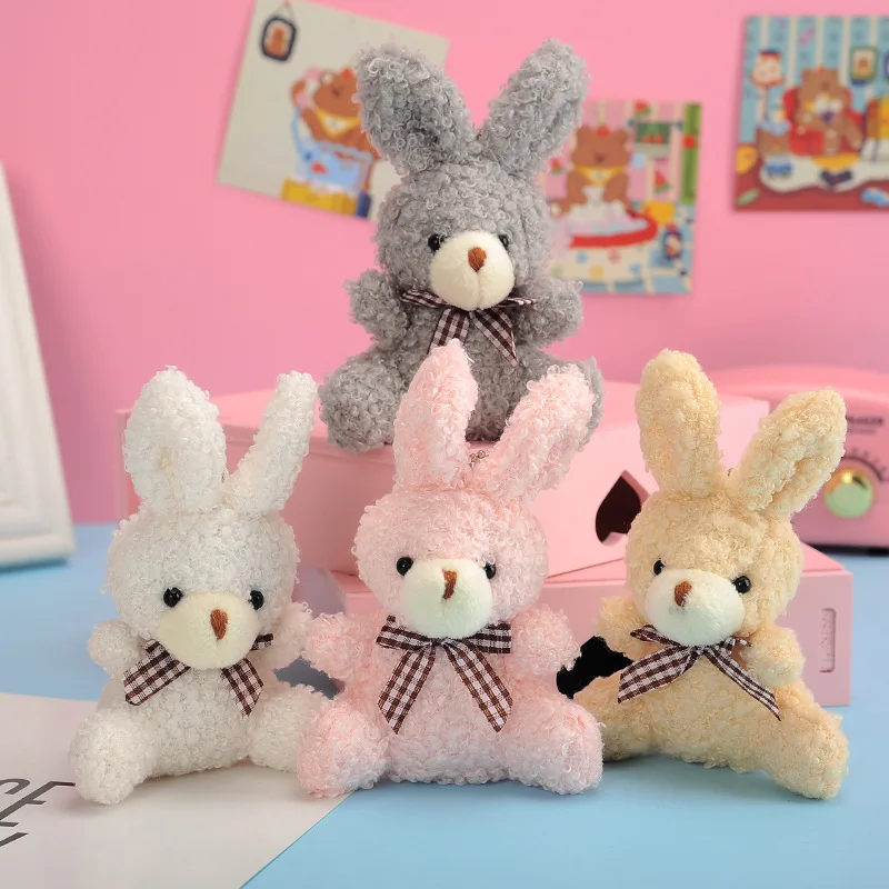 

Kawaii Plush Toys Keychain Cute Pink Teddy Rabbit Soft Plushies Doll Small Pendant Peluches Decoration Gift for Girl Kids Women