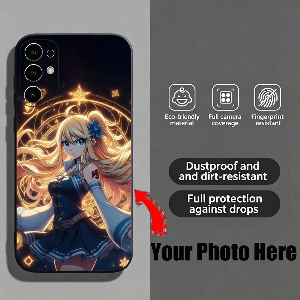 Фото Чехол для телефона с изображением Луси Хартфилии из аниме Fairy Tail для Samsung S25, S24, S21, S22, S23, S30, Ultra, S20, Plus, Fe, мягкий силиконовый черный чехол №2
