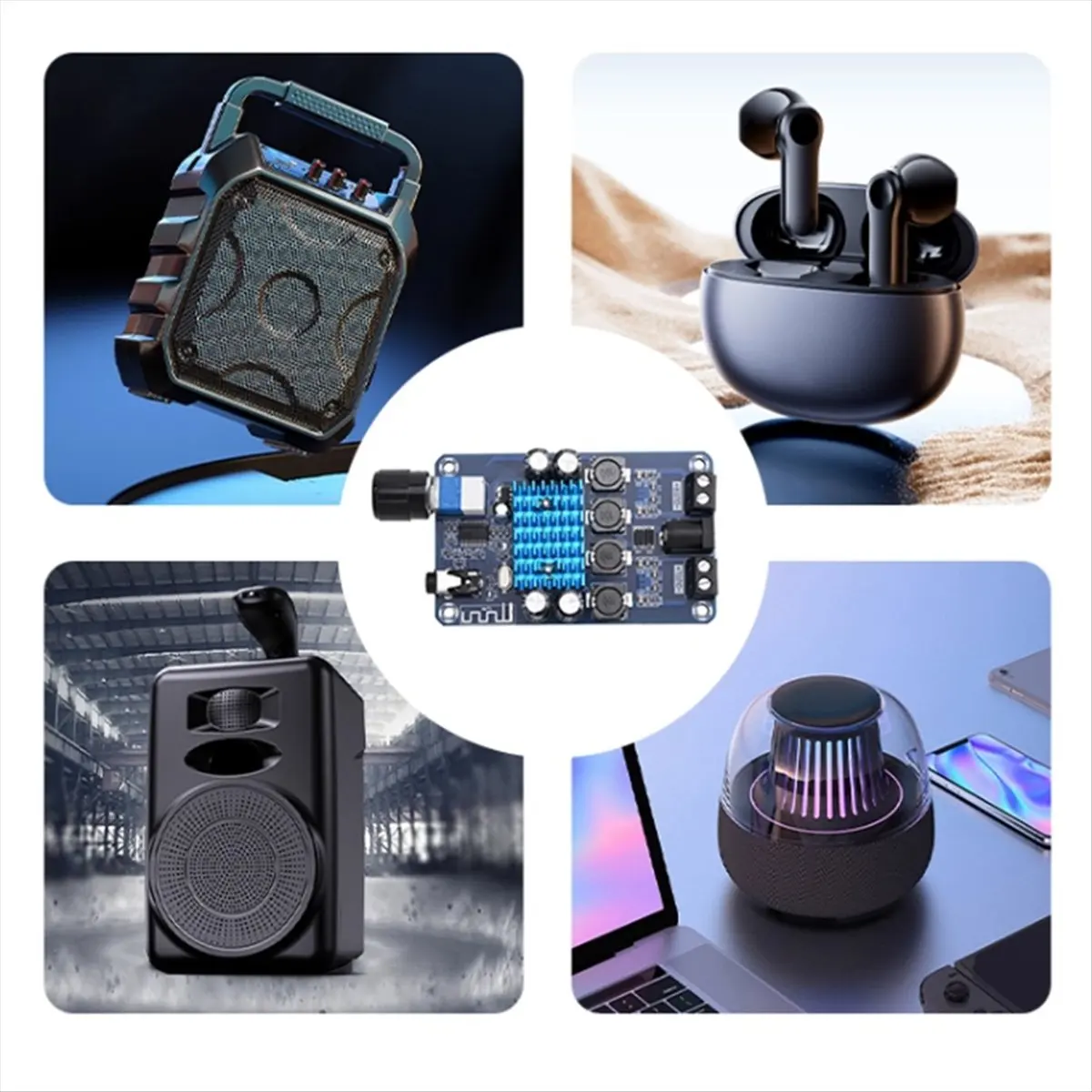 Фото (BOFF) DC12-24V XH-A318 Двухканальная цифровая аудиоплата усилителя мощности 2x50W, высокомощный усилитель TPA3116D2 Bluetooth №4
