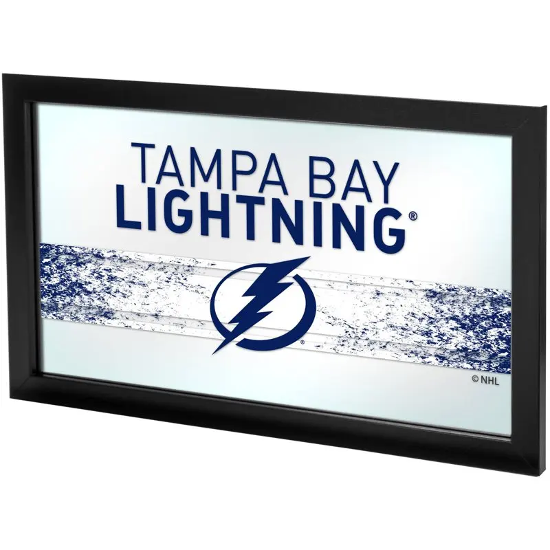 

2023 New NHL Framed Logo Mirror, Tampa Bay Lightning Decorative Makeup Mirror for Bedroom Desktop Ornaments Mirror Home Decor