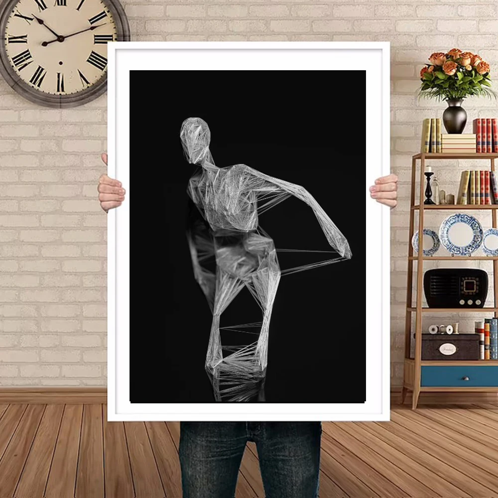 

Red Plexus Torso Artwork Dance Posture Abstract Aesthetics Poster Living Room Mural Painting Home Decor Printing Canvas Painting